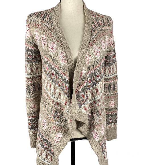 Aeropostale Multicolor Cardigan Sweater Nordic Bobble Knit Open Front Womens Sm - Picture 13 of 13